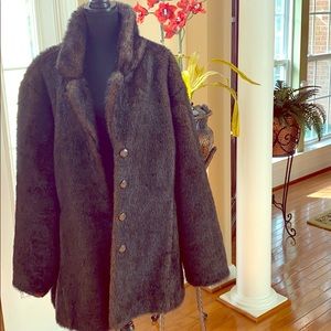 Pacific Rose Vintage Brown Faux Fur Coat